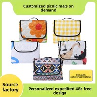 Tapis de pique-nique Chunyafang portable, épais, antidérapant, résistant à l'humidité, style Instagram, sans gonflage, pour camping, cuisine en plein air, pelouse