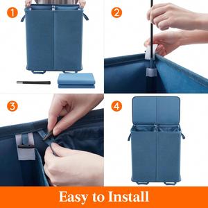 136L Double Laundry Hamper With Lid <b>Large</b> Clothes Hampers with Removable Bag Laundry Hamper 2 Section <b>for</b> Bathroom - Product Image 3
