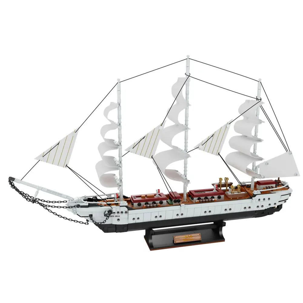 क्लासिक मॉडल जहाज श्वेत हंस Steamship प्लास्टिक इकट्ठे ईंट बिल्डिंग ब्लॉक्स सेट संग्रह गहने