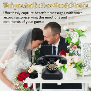 Téléphone de fête de mariage pour mariages Téléphone rotatif vintage <span class=keywords><strong>Cabine</strong></span> <span class=keywords><strong>téléphonique</strong></span> personnalisable Fonction d'enregistrement vocal Décorations de mariage - Product Image 6