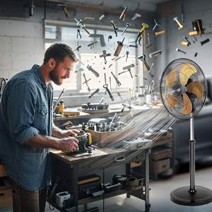 Ventiladores de Piso al Por Mayor, Precio de Fábrica, 220V, Ventilador Eléctrico Oscilante Moderno para Dormitorio, Uso Doméstico en Interiores - Product Image 6