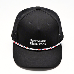 Men's Sporty Performance Perforated Rope Cap Custom Logo Embroidered 5-Panel Laser Baseball <b>Hat</b> with Letter Pattern - Product Image 6