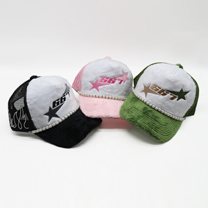 5-panel nhung lông mờ Velour Trucker <span class=keywords><strong>Hat</strong></span> với thêu hai giai điệu lê chuỗi ngoài trời Unisex - Product Image 3