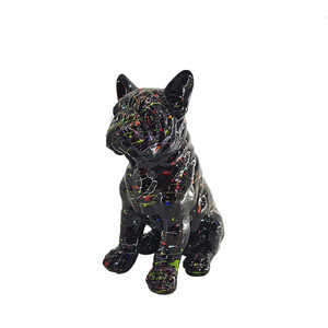 2024 nuova decorazione per la casa soggiorno <span class=keywords><strong>da</strong></span> tavolo ornamenti <span class=keywords><strong>animali</strong></span> in resina artigianato statuette Graffiti manufatti colorati statue di cani - Product Image 2