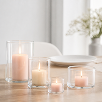 Supports de bougies chauffe-plat en verre transparent en grande quantité, sortie d'usine, pour la décoration de tables de mariage et de banquets