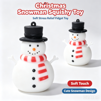 Jouet anti-stress souple et amusant en forme de bonhomme de neige avec chapeau haut, jouet sensoriel, décoration de Noël, cadeau pour enfants et adultes