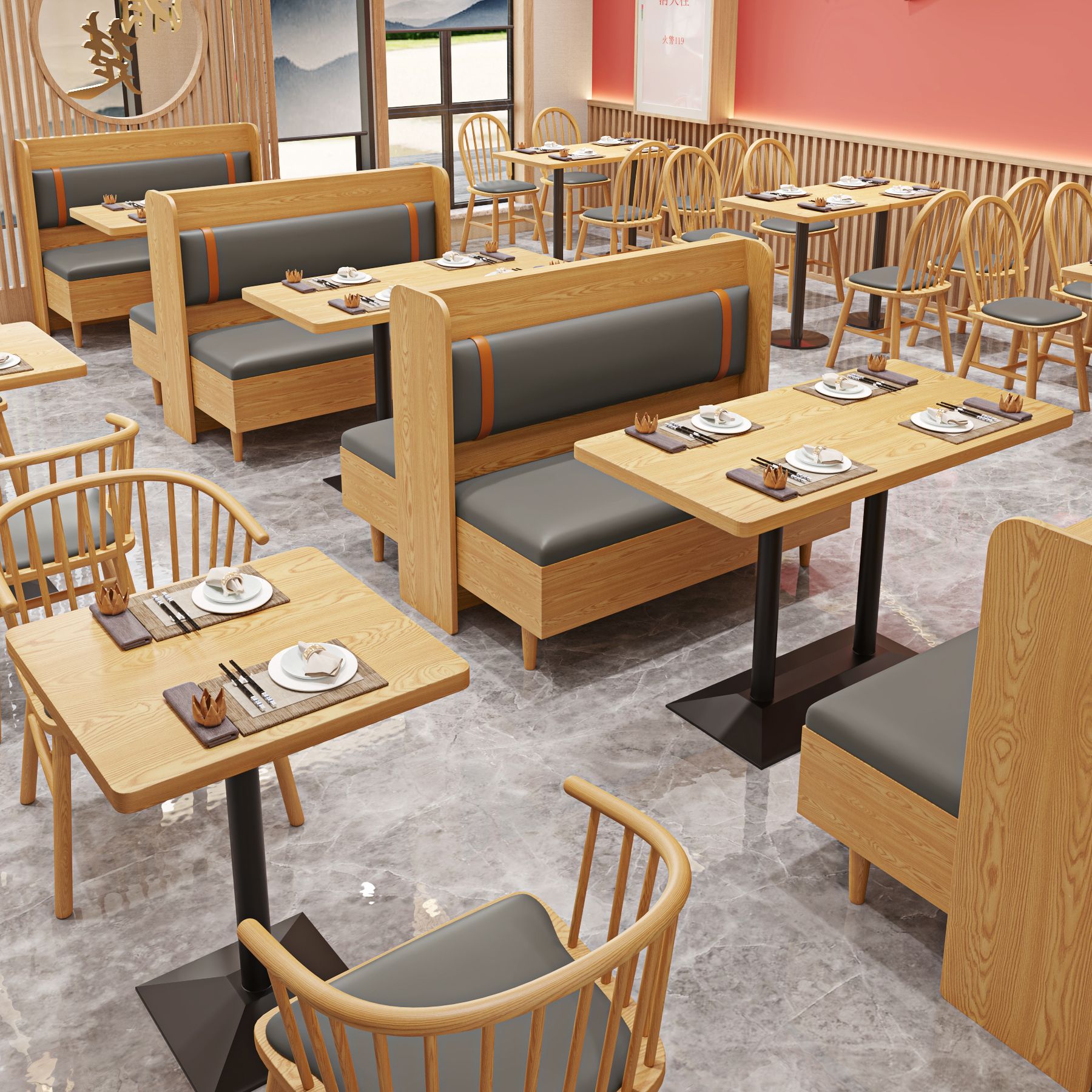 Muebles usados para Cafetería Restaurante mesas y sillas exportación a ee.uu.