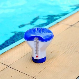 Thermomètre flottant pour piscine, distributeur de produits chimiques pour piscine, flotteur de niveau d'eau bleu et blanc pour piscine - Product Image 5