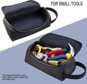 Sac à outils en toile polyvalent durable/Organisateur stationnaire Sacs et étuis à cosmétiques à fermeture éclair en métal doré - Product Image 4