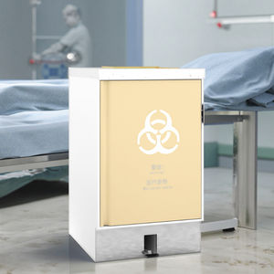 Armadio per la Separazione dei Rifiuti con Pedale in Acciaio Inox Ecologico 820mm per Uso Ospedaliero con Sistema a Doppio Contenitore e Rivestimento Antibatterico - Product Image 1
