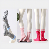 Chaussettes de Pilates antidérapantes pour femmes, chaussettes de yoga personnalisées avec grip, chaussettes de studio douces et respirantes