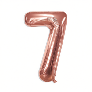 Palloncino in Foil Numero 7 Oro Rosa 80cm per Decorazioni Festa di Compleanno - Product Image 2
