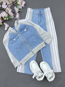 Ensemble <span class=keywords><strong>sweat</strong></span> à <span class=keywords><strong>capuche</strong></span> et pantalon pour enfants automne 100% coton chaud décontracté en stock vente en gros - Product Image 4