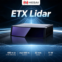 HESAI ETX Lidar, portée de détection de 400 m, hauteur de 32 mm, montage sur pare-brise en cabine