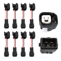 Adaptador de Cableado para Inyector de Combustible, Arnés EV6 Hembra a EV1 Macho, 2 Vías, Conector Automotriz para Vehículos Estadounidenses, Conjunto de Cables de Conversión, PBT