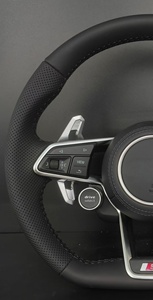 Levier de vitesses en cuir perforé et rouge pour volant sport <span class=keywords><strong>Audi</strong></span> A3 A4 A5 A6 A7 A8 Q3 <span class=keywords><strong>Q5</strong></span> Q7 R8 <span class=keywords><strong>S</strong></span>/RS <span class=keywords><strong>Line</strong></span> - Product Image 5