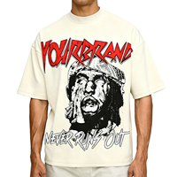 Kaos Pria Kasual Streetwear Produsen Kaos Oversize 100% Katun Kaos Custom Logo Merek Kaos Berat untuk Pria