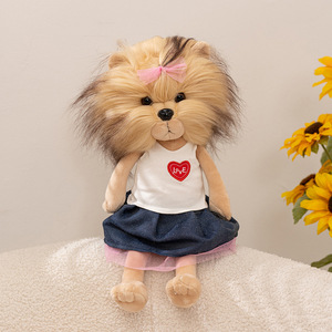 HECION Lindo <span class=keywords><strong>Peluche</strong></span> de <span class=keywords><strong>Yorkie</strong></span> Disfrazado, Adorable Muñeco de <span class=keywords><strong>Peluche</strong></span> de Perro para Parejas, Juguete de <span class=keywords><strong>Peluche</strong></span> Suave para Regalo de Cumpleaños para Niñas - Product Image 2