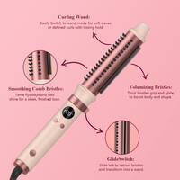 Brosse lissante électrique rétractable 65 W personnalisable avec peigne chauffant