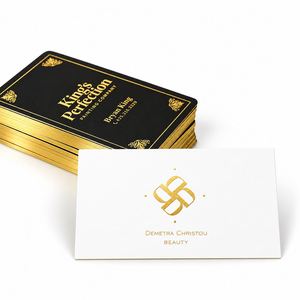 Tarjeta de Visita Personalizada de Lujo con Relieve, Impresión de Tarjetas de Presentación con Estampado en Dorado, Tarjeta de Agradecimiento para Pequeñas Empresas - Product Image 1