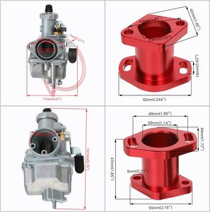 VM22 26毫米化油器碳水化合物，适用于捕食者212cc 196cc迷你自行车KT196 6.5hp克隆发动机，带38毫米空气滤清器进气歧管 - Product Image 2