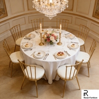 Chaise minimaliste à dossier vertical en acier inoxydable, siège rond en velours blanc, chaise de salle à manger pour mariage en plein air