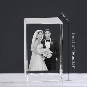 Vente en gros d'usine, cadre photo en cristal 3D personnalisé, gravure au laser personnalisée, 558 cubes pour cadeaux d'anniversaire de mariage - Product Image 4