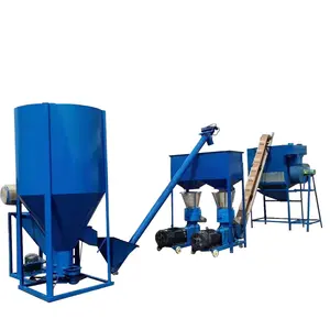 Small poultry animal fish feed pellet mill production line plant for sale