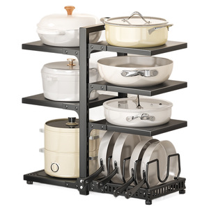 Étagère à casseroles multicouche Sea Shark en acier au carbone, organisateur de cuisine pour ustensiles de cuisson, pour comptoir et meuble sous évier - Product Image 5