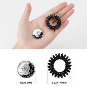 En stock : Élastiques à <span class=keywords><strong>cheveux</strong></span> en <span class=keywords><strong>spirale</strong></span> noirs de 4 cm pour femmes, attaches pour queue de cheval, anneaux à <span class=keywords><strong>cheveux</strong></span>, cordons téléphoniques pour tous types de <span class=keywords><strong>cheveux</strong></span> - Product Image 3