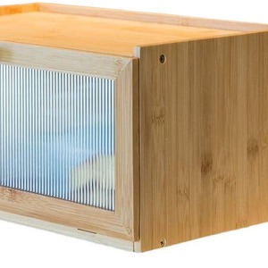 Caja de Almacenamiento de Pan de Bambú de 15.75 Pulgadas, Contenedor de Alimentos de Gran Capacidad para Cocina con Puerta Ventilada para Mayor Frescura - Product Image 2