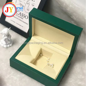 R-logo Groene PU Horloge Verpakkingsdoos Luxe Merk Cadeau Topversie Horlogekoffer Met Accessoires Certificaten en Tassen - Product Image 4