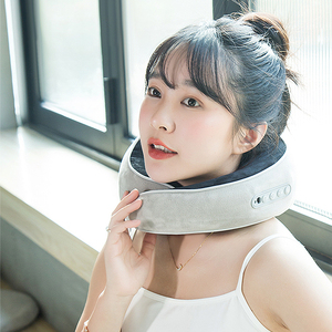 Elektrisches Schulter-, Taillen-, Nacken-, Rücken- und Ganzkörper-Heizkissen mit Vibration und Kompression, U-förmiges Massagekissen für Auto und Zuhause - Product Image 2