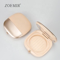 Boîtier compact carré 12g avec miroir et pinceau pliable pour poudre, vide, pour maquillage, blush, crème et anticernes en plastique