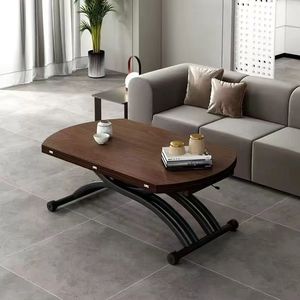 Cross-border multi-functional <b>folding</b> height-adjustable coffee <b>table</b> and dining <b>table</b> combined in one round light luxury - Product Image 2