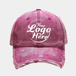 Custom Embroidery Washed Denim <b>Dad</b> <b>Hat</b> Wholesale Vintage Blank 6-Panel Baseball Cap - Product Image 5
