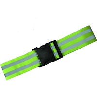 Cinturón de Seguridad Reflectante y Juego de Bandas para Brazos y Piernas, Cinturón Elástico Ajustable con Velcro para Corredores, Ciclistas y Trabajadores al Aire Libre