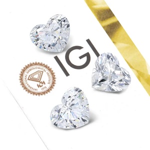 เพชรทรงหัวใจขนาด 1-10 กะรัต คุณภาพ VVS สี D รับรองโดย IGI ตัดเยี่ยม  เพชรหลวมเพาะเลี้ยงในห้องปฏิบัติการ เจาะด้วยเลเซอร์ ขายส่งจากโรงงาน - Product Image 1