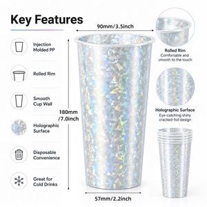 Gobelet jetable en plastique transparent Lided en PP épaissi et scellé de 24 oz pour eau pétillante au citron - Product Image 2