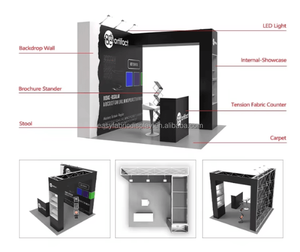 Stand d'exposition portable 10*10 pieds, type <span class=keywords><strong>pop</strong></span>-up, avec vitrine interne pour exposition, installation facile, équipement d'affichage de bannières, en alliage d'aluminium 100% - Product Image 4