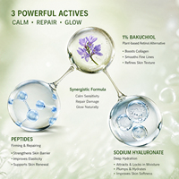 Ampoule apaisante Noni 1% Bakuchiol Peptide Sodium Hyaluronate, sérum anti-âge végétalien, peau éclatante, hydratant, 50 ml, OEM