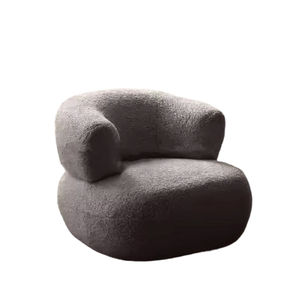 Living Room White U Shape Backrest Design Lamb Wool boucle living room <b>chairs</b> - Product Image 1