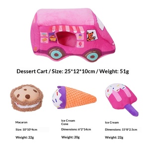 Jouet pour <span class=keywords><strong>chien</strong></span> en peluche sonore, durable, à mâcher, pour dissimuler la nourriture, pour le nettoyage des dents, motif dessin animé, pour chiots - Ensemble <span class=keywords><strong>voiture</strong></span> dessert, divertissement quotidien - Product Image 6