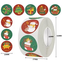 Étiquettes décoratives rondes résistantes aux rayures de haute qualité personnalisées en usine, autocollants de dessins animés, étiquettes imprimées personnalisées en rouleau