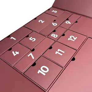 Scatola regalo manifattura confezione colorata di lusso calendario dell'avvento scatola personalizzata all'interno della confezione regalo del calendario