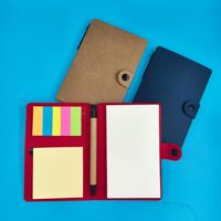 Carnet en cuir kraft avec logo personnalisé, stylo auto-adhésif et bloc-notes, fermeture à bouton pour le bureau, la rentrée scolaire/cadeaux