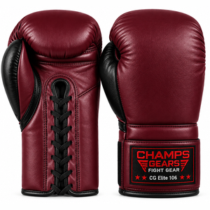 ถุงมือชกมวยหนังแท้ CG VICTORY BOXING GEAR แบบสั่งทำพิเศษ ปิดเชือกแบบไฮบริด สำหรับฝึกซ้อมในยิมและการต่อสู้ - Product Image 4