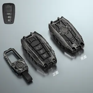 도요타 랜드 크루저 Hilux RAV4 용 신착 메탈 카 키 포브 커버 실리카 겔 자동차 키 하우징 케이스 프로텍터