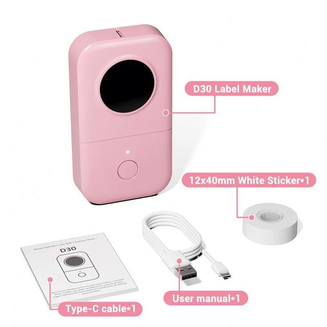 Phomemo Label Maker D30 Handheld Small Thermal Portable Printing Machine Mini Label Printer