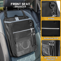 Organizador de Asiento Delantero de Coche con Bolsillo de Archivo Tipo Acordeón, Bolsa de Almacenamiento de Herramientas para el Asiento Trasero del Pasajero con Funda para Portátil y Correa Ajustable